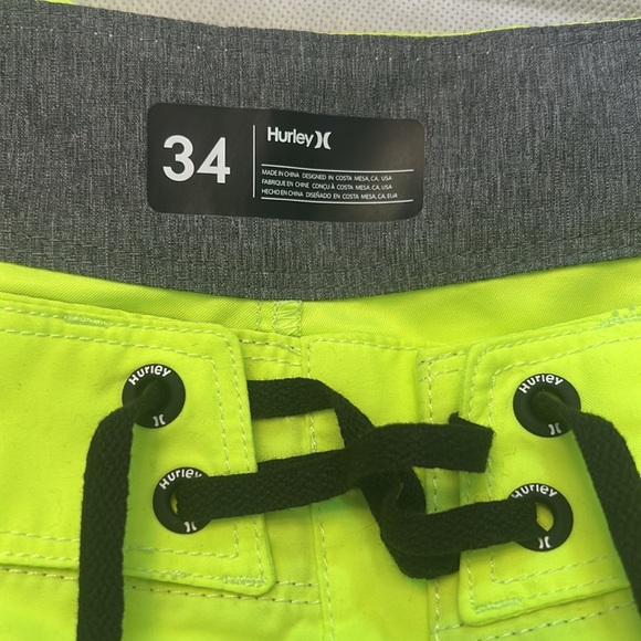 Hurley highlighter yellow board shorts NWT size 34 - Picture 5 of 5